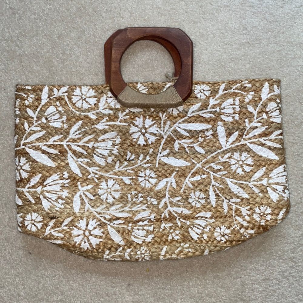 Antik Kraft Printed Straw Tote Bag!